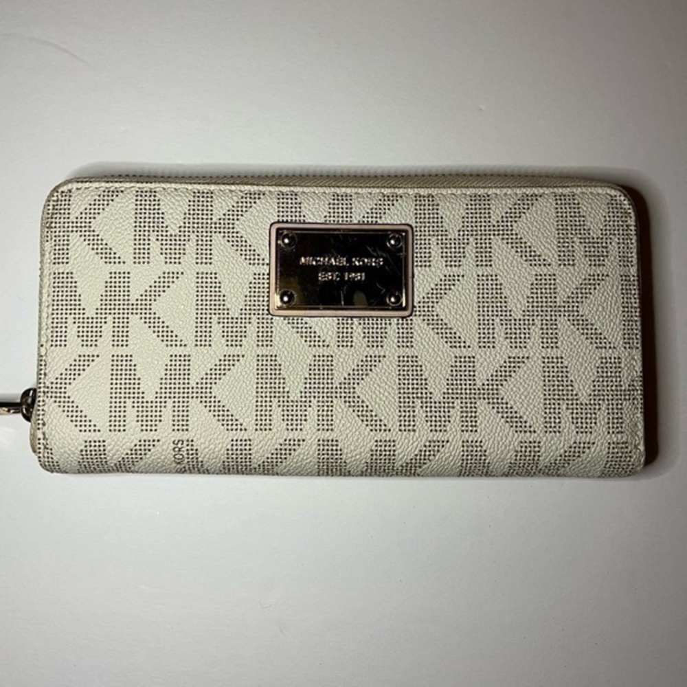 Michael Kors Wallet, Cream, Logo, Hamilton